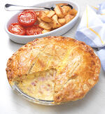 egg and bacon pie, student recipe