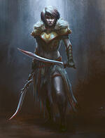 warrior battle stance, female warrior, 