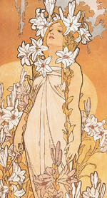 mucha, the flowers, the flowers lily, art nouveau, art of fine gifts,  