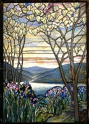 art of fine gifts, magnolia irises window