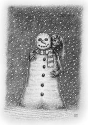 Snowman Sketch Christmas Gothic